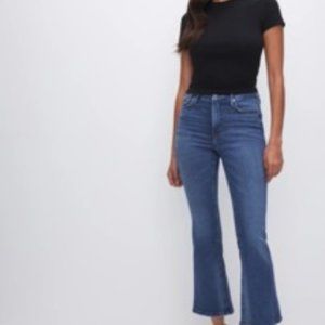 Good American GOOD LEGS CROPPED MINI BOOTCUT JEANS Size 8/29